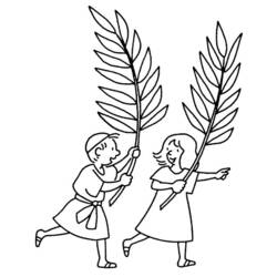 Dessin à colorier: Dimanche des Rameaux (Fêtes et Célébrations) #60315 - Coloriages à Imprimer Gratuits
