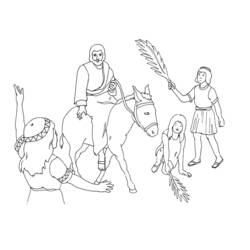 Dessin à colorier: Dimanche des Rameaux (Fêtes et Célébrations) #60326 - Coloriages à Imprimer Gratuits