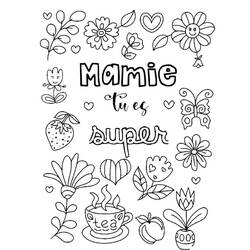 Dessins à colorier: Fete des Grand Mere - Coloriages à Imprimer Gratuits
