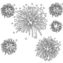 Dessin à colorier: Feux d’artifice (Fêtes et Célébrations) #209193 - Coloriages à Imprimer Gratuits