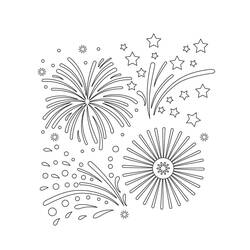 Dessin à colorier: Feux d’artifice (Fêtes et Célébrations) #209194 - Coloriages à Imprimer Gratuits