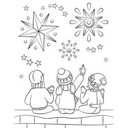 Dessin à colorier: Feux d’artifice (Fêtes et Célébrations) #209197 - Coloriages à Imprimer Gratuits