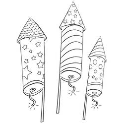 Dessin à colorier: Feux d’artifice (Fêtes et Célébrations) #209200 - Coloriages à Imprimer Gratuits