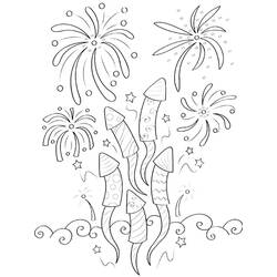 Dessin à colorier: Feux d’artifice (Fêtes et Célébrations) #209201 - Coloriages à Imprimer Gratuits
