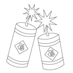 Dessin à colorier: Feux d’artifice (Fêtes et Célébrations) #209202 - Coloriages à Imprimer Gratuits