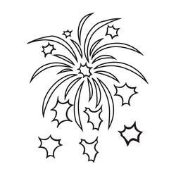 Dessin à colorier: Feux d’artifice (Fêtes et Célébrations) #209205 - Coloriages à Imprimer Gratuits