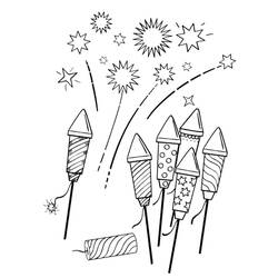 Dessin à colorier: Feux d’artifice (Fêtes et Célébrations) #209206 - Coloriages à Imprimer Gratuits