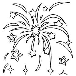 Dessin à colorier: Feux d’artifice (Fêtes et Célébrations) #209208 - Coloriages à Imprimer Gratuits