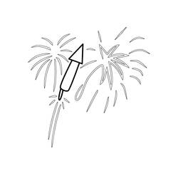 Dessin à colorier: Feux d’artifice (Fêtes et Célébrations) #209209 - Coloriages à Imprimer Gratuits