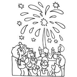 Dessin à colorier: Feux d’artifice (Fêtes et Célébrations) #209211 - Coloriages à Imprimer Gratuits