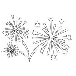 Dessin à colorier: Feux d’artifice (Fêtes et Célébrations) #209215 - Coloriages à Imprimer Gratuits