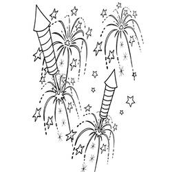 Dessin à colorier: Feux d’artifice (Fêtes et Célébrations) #209217 - Coloriages à Imprimer Gratuits