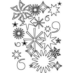Dessin à colorier: Feux d’artifice (Fêtes et Célébrations) #209219 - Coloriages à Imprimer Gratuits