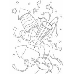 Dessin à colorier: Feux d’artifice (Fêtes et Célébrations) #209222 - Coloriages à Imprimer Gratuits