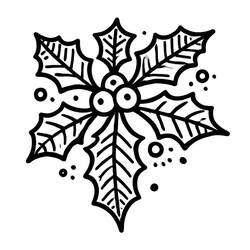 Dessin à colorier: Houx de Noël (Fêtes et Célébrations) #217565 - Coloriages à Imprimer Gratuits