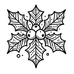 Dessins à colorier: Houx de Noël - Coloriages à Imprimer Gratuits