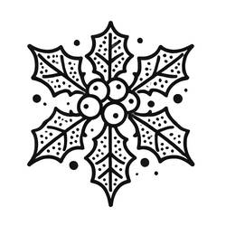Dessin à colorier: Houx de Noël (Fêtes et Célébrations) #217567 - Coloriages à Imprimer Gratuits