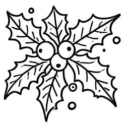 Dessin à colorier: Houx de Noël (Fêtes et Célébrations) #217568 - Coloriages à Imprimer Gratuits
