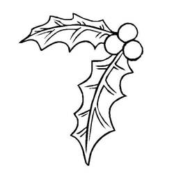 Dessin à colorier: Houx de Noël (Fêtes et Célébrations) #217573 - Coloriages à Imprimer Gratuits
