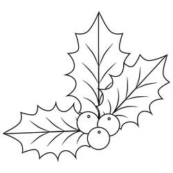 Dessin à colorier: Houx de Noël (Fêtes et Célébrations) #217574 - Coloriages à Imprimer Gratuits