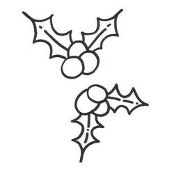 Dessin à colorier: Houx de Noël (Fêtes et Célébrations) #217579 - Coloriages à Imprimer Gratuits