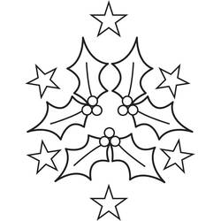 Dessin à colorier: Houx de Noël (Fêtes et Célébrations) #217580 - Coloriages à Imprimer Gratuits