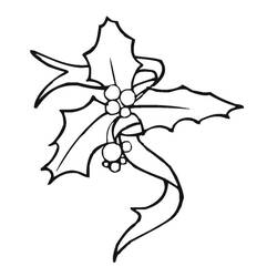 Dessin à colorier: Houx de Noël (Fêtes et Célébrations) #217581 - Coloriages à Imprimer Gratuits