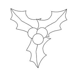 Dessin à colorier: Houx de Noël (Fêtes et Célébrations) #217582 - Coloriages à Imprimer Gratuits