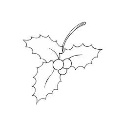 Dessin à colorier: Houx de Noël (Fêtes et Célébrations) #217583 - Coloriages à Imprimer Gratuits