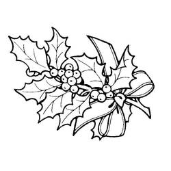 Dessin à colorier: Houx de Noël (Fêtes et Célébrations) #217589 - Coloriages à Imprimer Gratuits