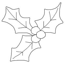 Dessin à colorier: Houx de Noël (Fêtes et Célébrations) #217591 - Coloriages à Imprimer Gratuits