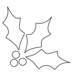 Dessin à colorier: Houx de Noël (Fêtes et Célébrations) #217592 - Coloriages à Imprimer Gratuits