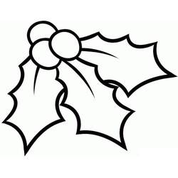 Dessin à colorier: Houx de Noël (Fêtes et Célébrations) #217593 - Coloriages à Imprimer Gratuits