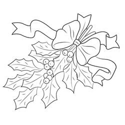 Dessin à colorier: Houx de Noël (Fêtes et Célébrations) #217594 - Coloriages à Imprimer Gratuits
