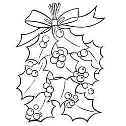 Dessin à colorier: Houx de Noël (Fêtes et Célébrations) #217597 - Coloriages à Imprimer Gratuits