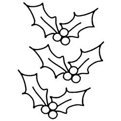 Dessin à colorier: Houx de Noël (Fêtes et Célébrations) #217600 - Coloriages à Imprimer Gratuits