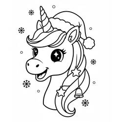 Coloriage Licorne de Noël (Fêtes et Célébrations) #222196 à imprimer et colorier