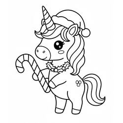 Coloriage Licorne de Noël (Fêtes et Célébrations) #222212 à imprimer et colorier
