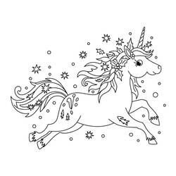 Coloriage Licorne de Noël (Fêtes et Célébrations) #222214 à imprimer et colorier