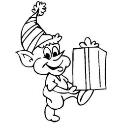 Dessin à colorier: Lutin de Noël (Fêtes et Célébrations) #190305 - Coloriages à Imprimer Gratuits