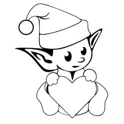 Dessin à colorier: Lutin de Noël (Fêtes et Célébrations) #190308 - Coloriages à Imprimer Gratuits