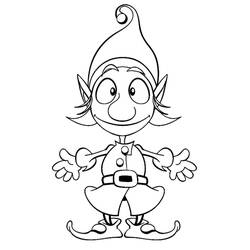 Dessin à colorier: Lutin de Noël (Fêtes et Célébrations) #190318 - Coloriages à Imprimer Gratuits