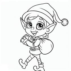 Dessin à colorier: Lutin de Noël (Fêtes et Célébrations) #190325 - Coloriages à Imprimer Gratuits