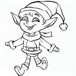 Dessin à colorier: Lutin de Noël (Fêtes et Célébrations) #190327 - Coloriages à Imprimer Gratuits