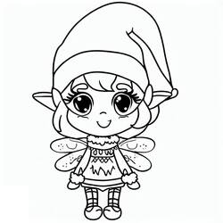 Dessin à colorier: Lutin de Noël (Fêtes et Célébrations) #190329 - Coloriages à Imprimer Gratuits