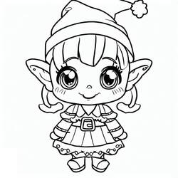 Dessin à colorier: Lutin de Noël (Fêtes et Célébrations) #190330 - Coloriages à Imprimer Gratuits