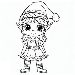 Dessin à colorier: Lutin de Noël (Fêtes et Célébrations) #190331 - Coloriages à Imprimer Gratuits