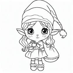 Dessin à colorier: Lutin de Noël (Fêtes et Célébrations) #190332 - Coloriages à Imprimer Gratuits