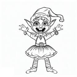Dessin à colorier: Lutin de Noël (Fêtes et Célébrations) #190333 - Coloriages à Imprimer Gratuits