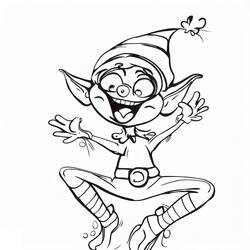 Dessin à colorier: Lutin de Noël (Fêtes et Célébrations) #190334 - Coloriages à Imprimer Gratuits